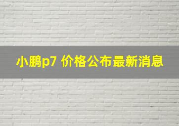 小鹏p7 价格公布最新消息